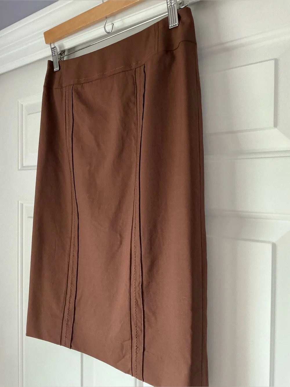 Carlisle Wool Brown Tailored Straight Pencil Skirt 2